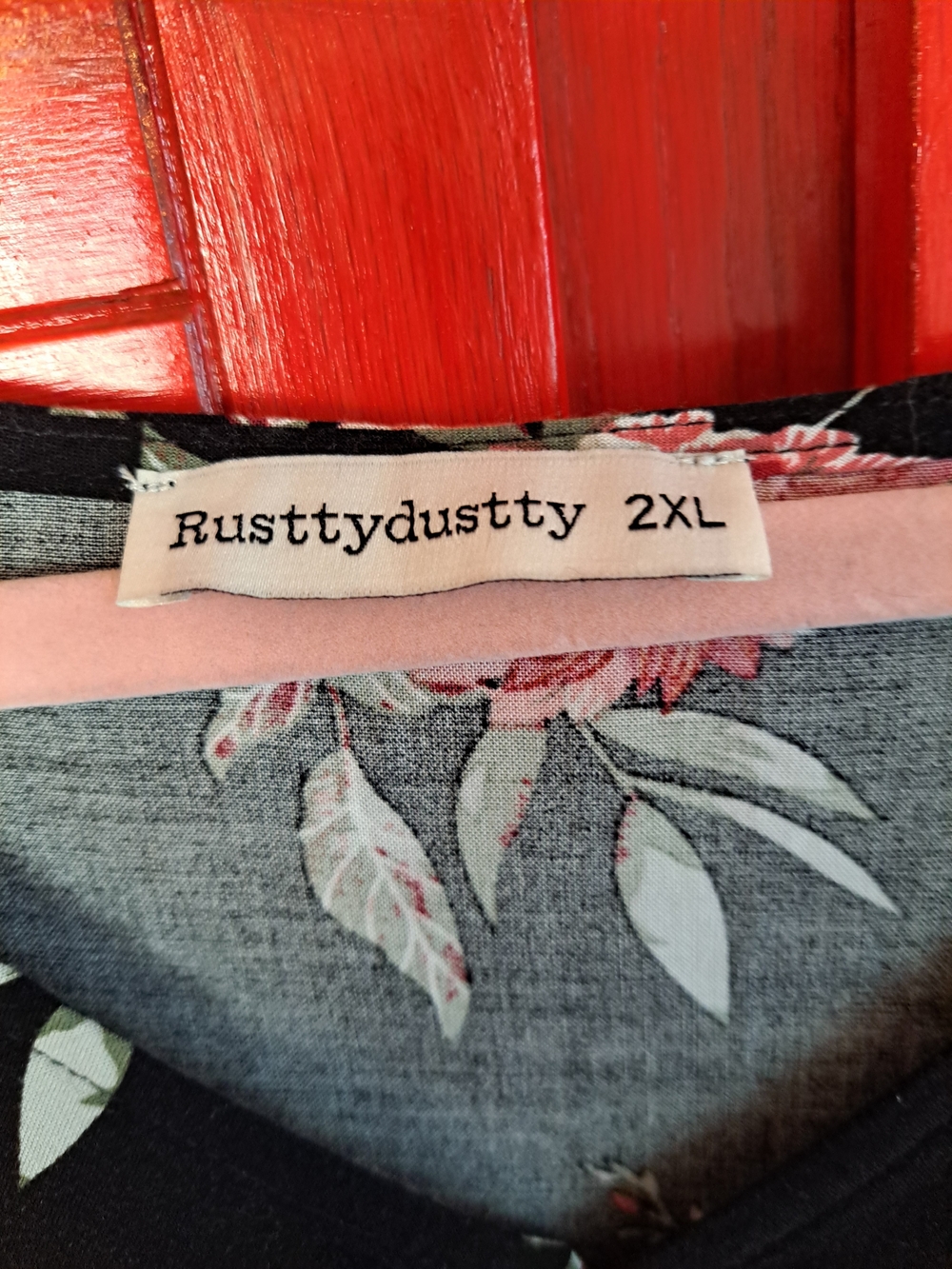 Rustty Dustty 2x Black Floral Long Sleeve Boho Maxi Dress with Pink Rose Print - Picture 2 of 6